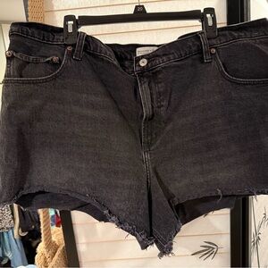 Black Denim Women's Shorts size 22 A&F